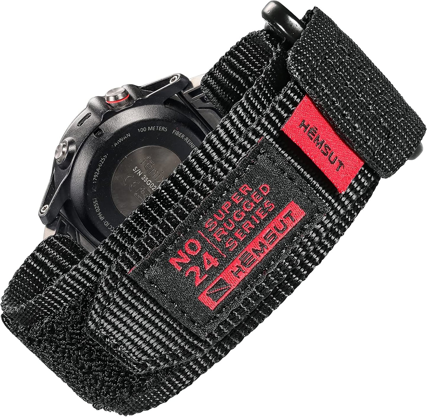 Compatible with Garmin Watch Band, Super Rugged Extral Long Nylon Sports Strap with Woven Loop Design for Fēnix/Forerunner/Vivoactive/Approach/Marq/Quatix/D2 Series, Tough Replacement Band for Men Women  SMITHA   