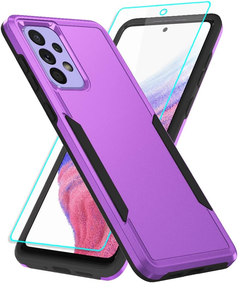 For Samsung A53 5G Case, Galaxy A53 5G Case with Screen Protector,Full Body Protection Durable Rubber Cover Phone Case for Samsung Galaxy A53 5G,Mint  Yanmen Ktz Samsung A53 5G Case Purple  