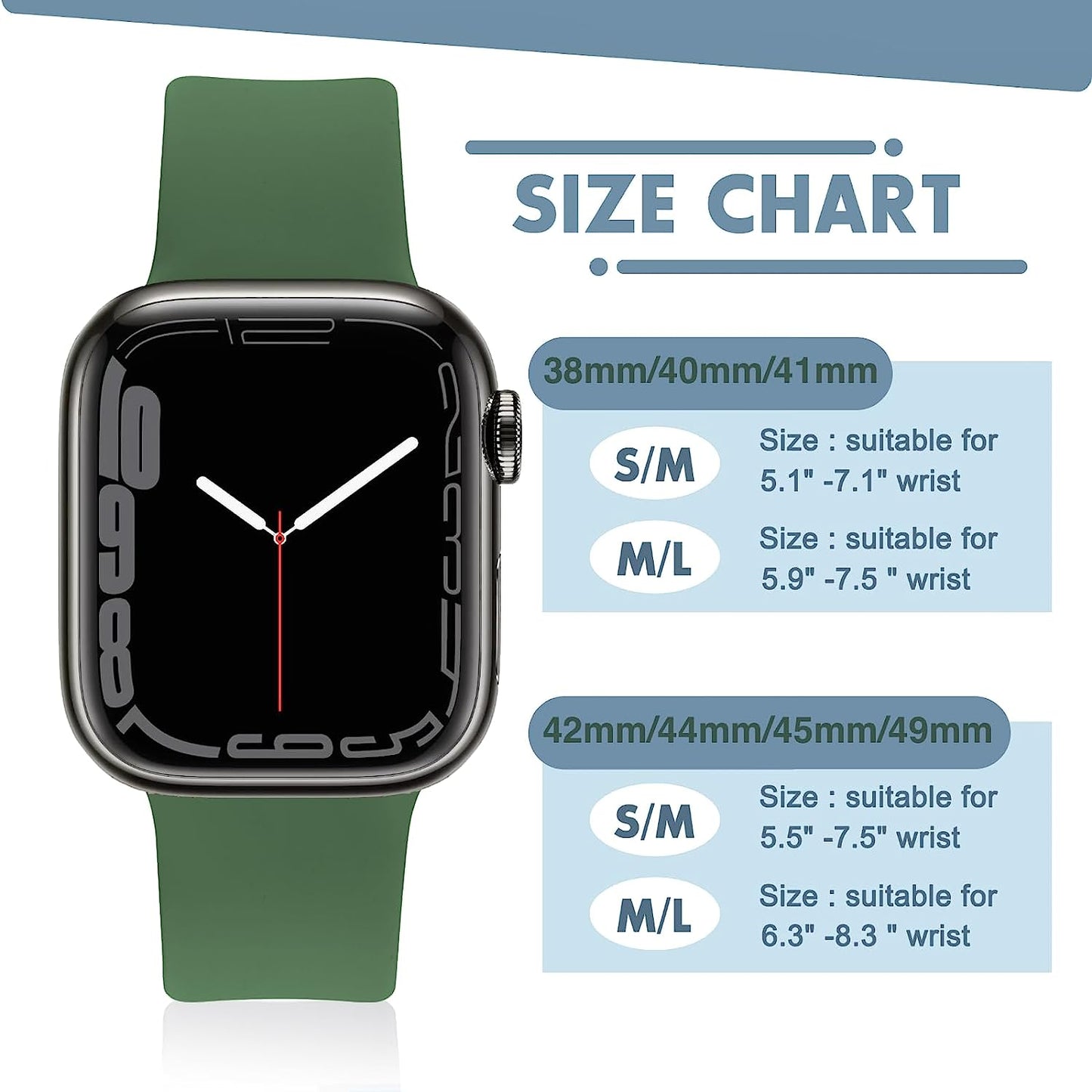 STG Sport Watch Band Compatible with Apple Watch Band 38Mm 40Mm 41Mm 42Mm 44Mm 45Mm 49Mm S/M M/L for Women/Men Waterproof Soft Silicone Replacement Strap Accessories for Iwatch Ultra SE Series 8/7/6/5/4/3/2/1 (38Mm/40Mm/41Mm S/M, Clover)  STG   