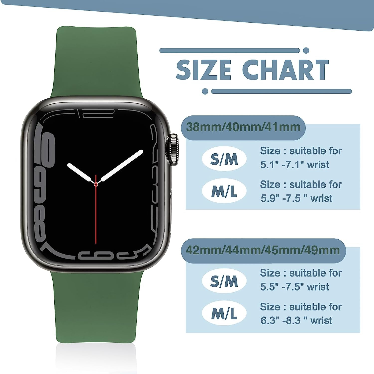 STG Sport Watch Band Compatible with Apple Watch Band 38Mm 40Mm 41Mm 42Mm 44Mm 45Mm 49Mm S/M M/L for Women/Men Waterproof Soft Silicone Replacement Strap Accessories for Iwatch Ultra SE Series 8/7/6/5/4/3/2/1 (38Mm/40Mm/41Mm S/M, Clover)  STG   