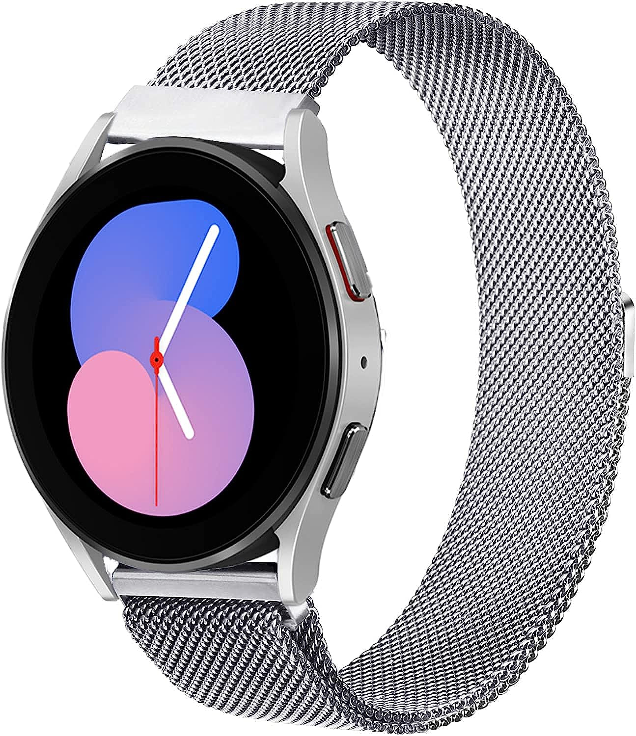 Liwerlly Bands for Galaxy Watch 5/4 Band 40Mm 44Mm/Watch 5 Pro Band, 20Mm Stainless Steel Mesh Replacement Strap Women Men for Samsung Watch 5/5 Pro/ 4 Classic 42Mm/Active 2/3 41Mm  LiWerlly Silver  