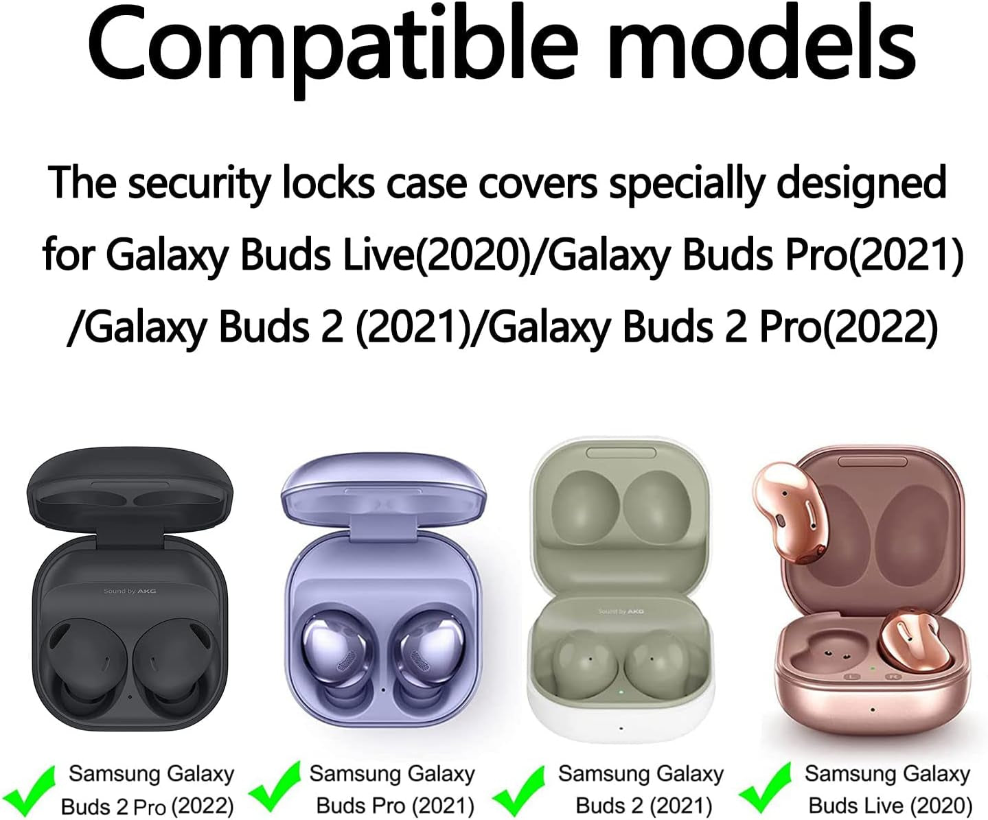 SKTDWEI Compatible with Samsung Galaxy Buds Pro Case/Galaxy Buds Live/Galaxy Buds 2/Galaxy Buds 2 Pro Protective Case with Lock Hard Shell Rugged Shockproof Cover with Keychain and Lanyard (Black)  Shoukemei   