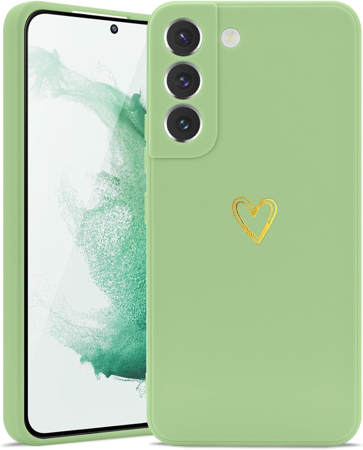 Wirvyuer for Samsung Galaxy S22 Case Cute Slim Shockproof Phone Case with Wireless Charging Support and Protection, Lime Green  Wirvyuer   