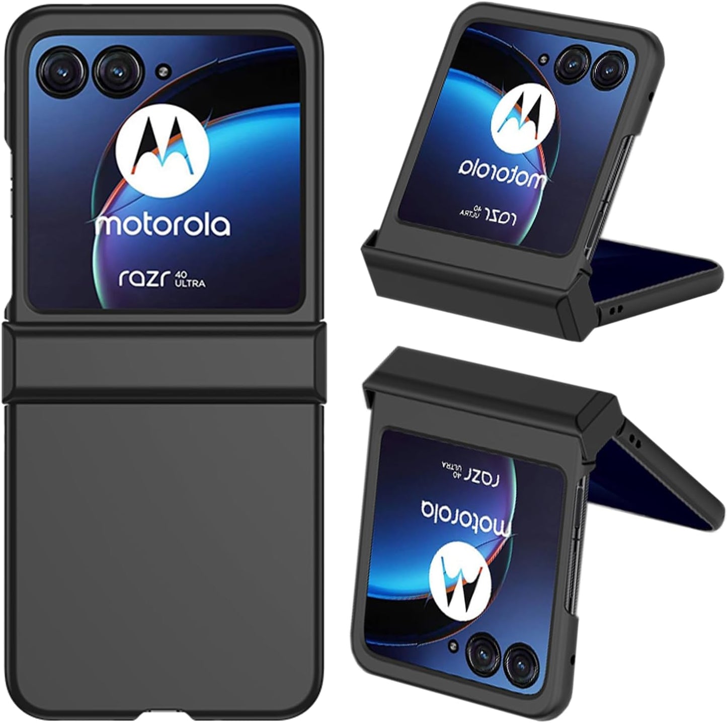 NINKI Compatible Motorola Razr plus Case 2023 with Hinge Protection,Motorola Razr+ 2023 Case Thin,Cute Hard PC Protective Phone Case for Motorola Razr 40 Ultra Case New Moto Razr plus 2023 Case White  NINKI Black Normal 