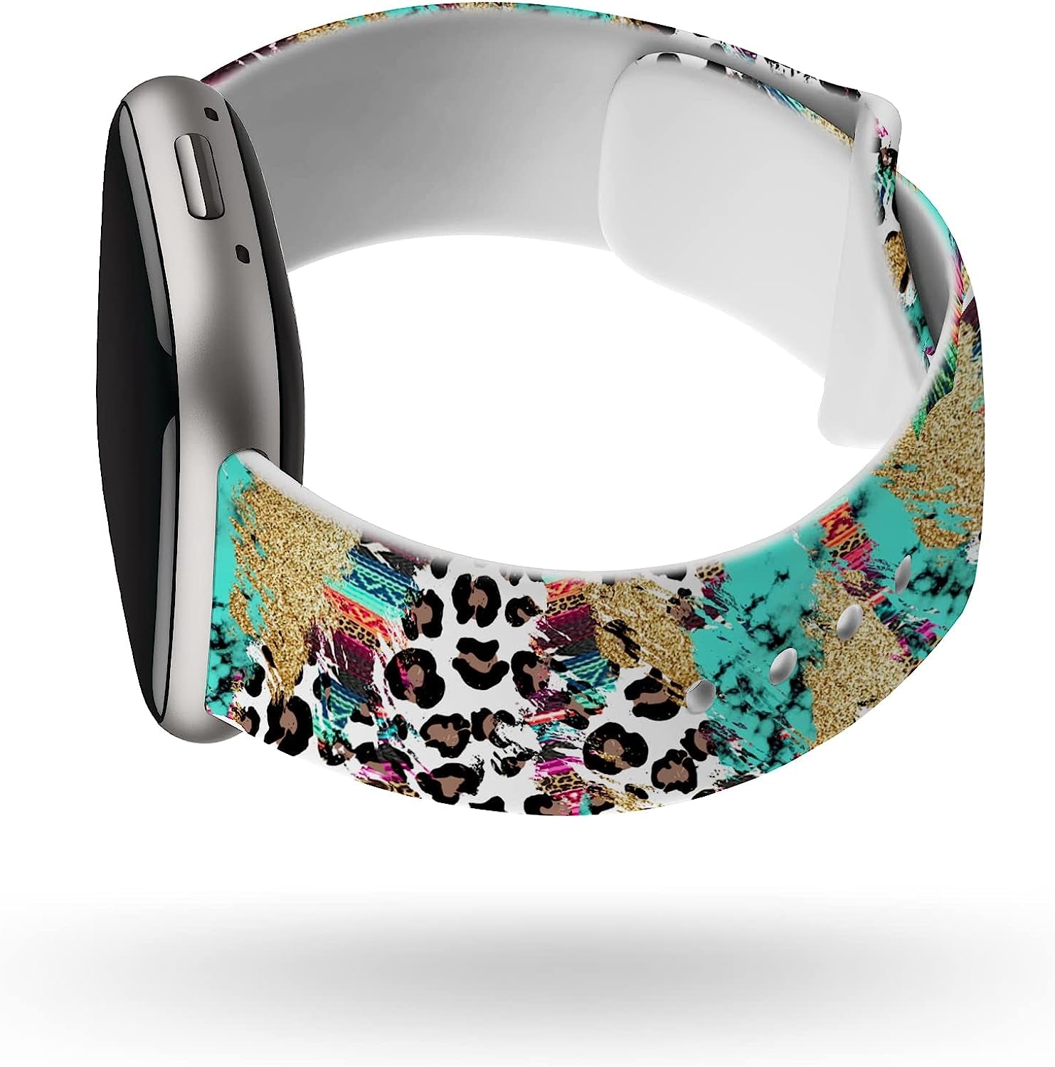 Lux Bands Printed Watch Band - Compatible Fitbit Watch Strap -Smart Watch Band with Stainless Steel Buckle - Compatible Watch Band with Silicone Strap - Adjustable Wristbands for Multi Usage  Lux Bands   