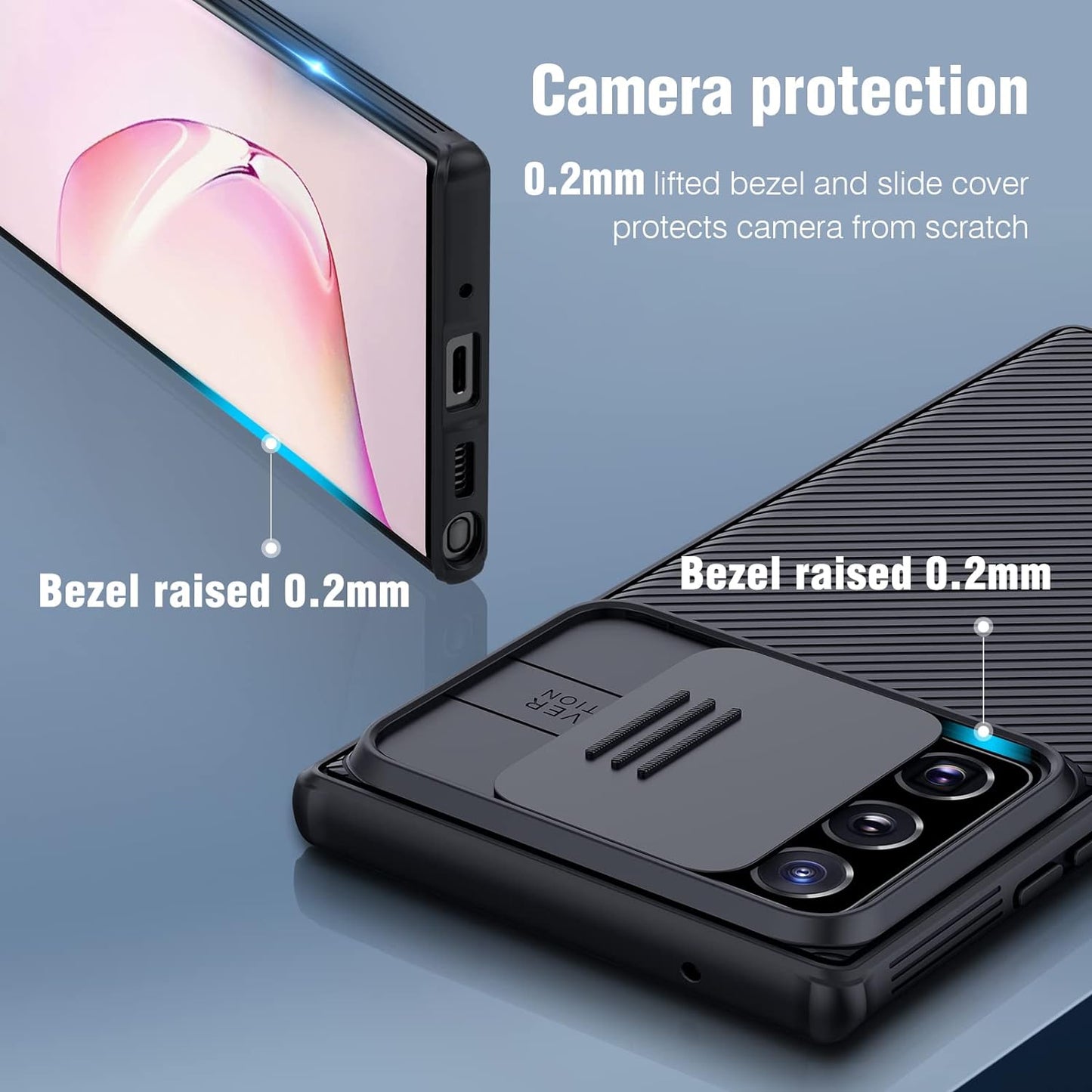 Nillkin Samsung Galaxy Note 20 Ultra Case, Slim Note 20 Ultra Protective Case with Slide Camera Cover Hard PC and TPU Ultra Thin Anti-Scratch Phone Case for Galaxy Note 20 Ultra 5G 6.9'' Black  Shenzhen Nillkin Technology co.ltd   