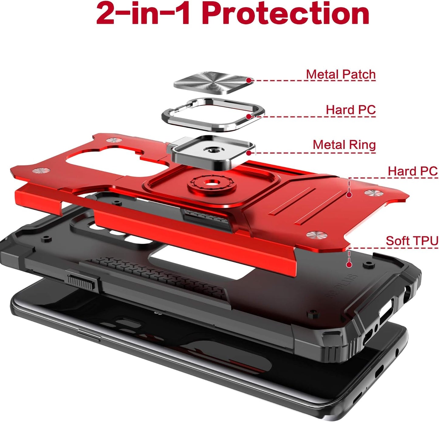 Idystar Galaxy S9 plus Case, Hybrid Drop Test Cover with Car Mount Kickstand Slim Fit Shockproof Protective Phone Case for Samsung Galaxy S9 Plus, Red  IDYStar   