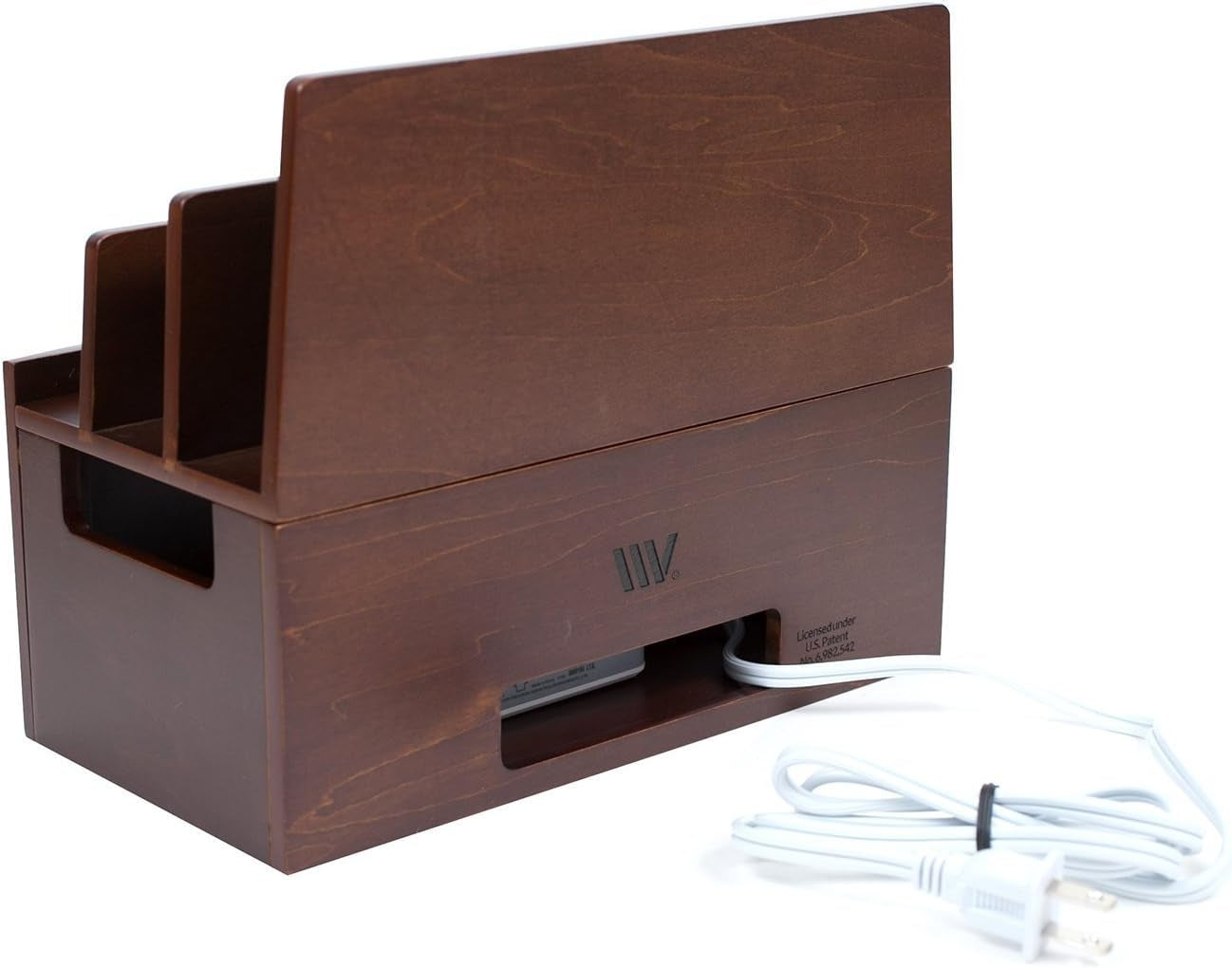 Mobilevision Wood Multi Device Organizer Stand and Charging Station for Smartphones, Tablets, and Laptops Includes 5-USB Hub Charger Combo  MobileVision   