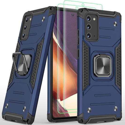 AYMECL for Note 20 Case, Samsung Galaxy Note 20 Case with Self Healing Flexible TPU Screen Protector[2 Pack], Military Grade with Kickstand Protective Case for Samsung Galaxy Note 20 5G-Blue  AYMECL   