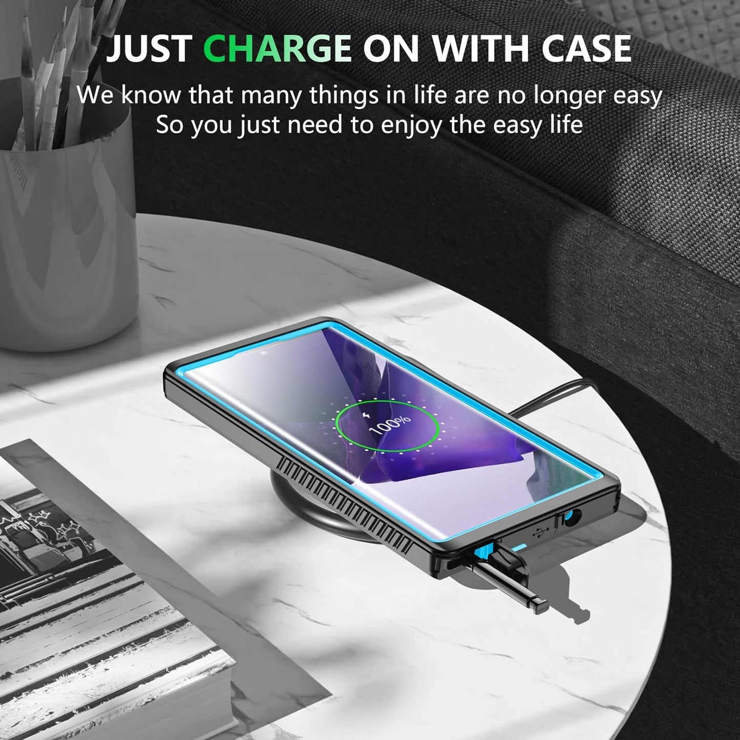 Temdan for Samsung Galaxy Note 20 Ultra Case Waterproof, Built in Screen Protector 360° Full Body Heavy Duty Shockproof IP68 Waterproof Note 20 Ultra Case for Samsung Note 20 Ultra 5G 6.9"-Blue  Temdan   