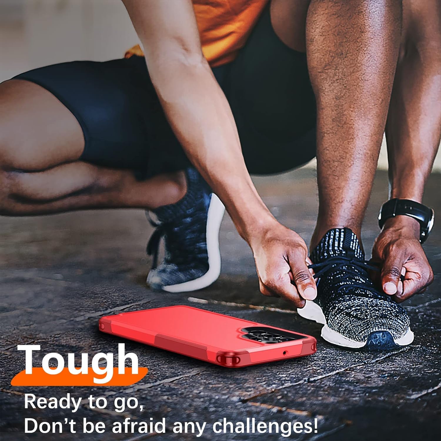 Temdan [Heavy Shockproof for Samsung Galaxy S22 Ultra Case,With 2 Pack [Soft Screen Protector + Camera Lens Protector] [Military Grade Drop Protection] Tough Rugged Full-Body Protection Phone Case Red  Temdan   