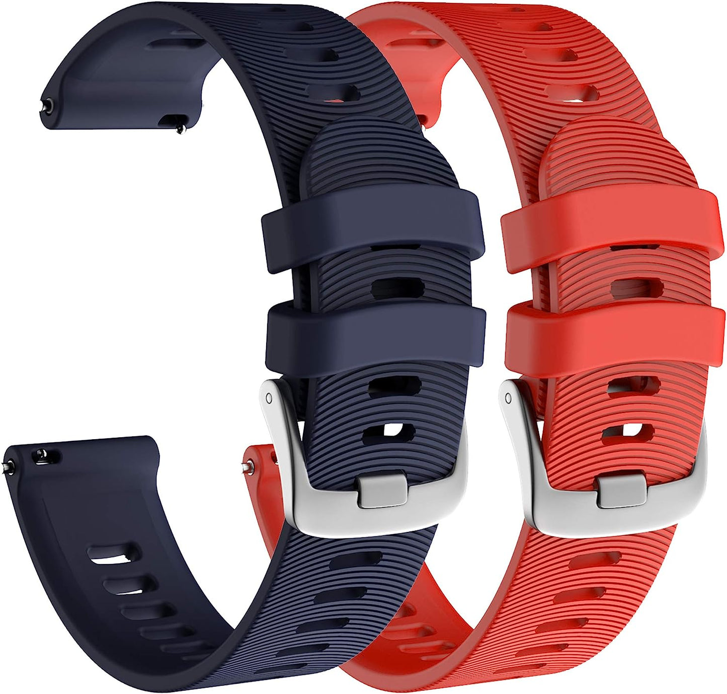 ISABAKE Watch Band for Garmin Forerunner 245 / 245 Music/ Forerunner 645 / 645 Music,Compatible with Garmin Vivoactive 3 /Venu Sq/Vivomove Hr，20Mm Soft Silicone Replacement Wristbands (Purple)  ISABAKE red&D-Blue  