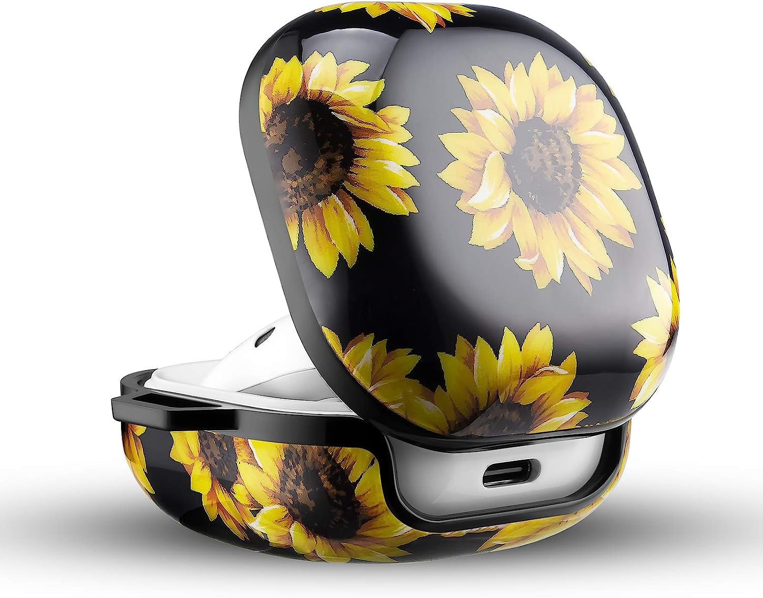 GOLINK Floral Full Body Protection Hard PC Cover with Printing Designs Compatible with Samsung Galaxy Buds Live(2020)/Buds Pro (2021)/Buds 2(2021) Charging Case-Sunflower  LiangYe   