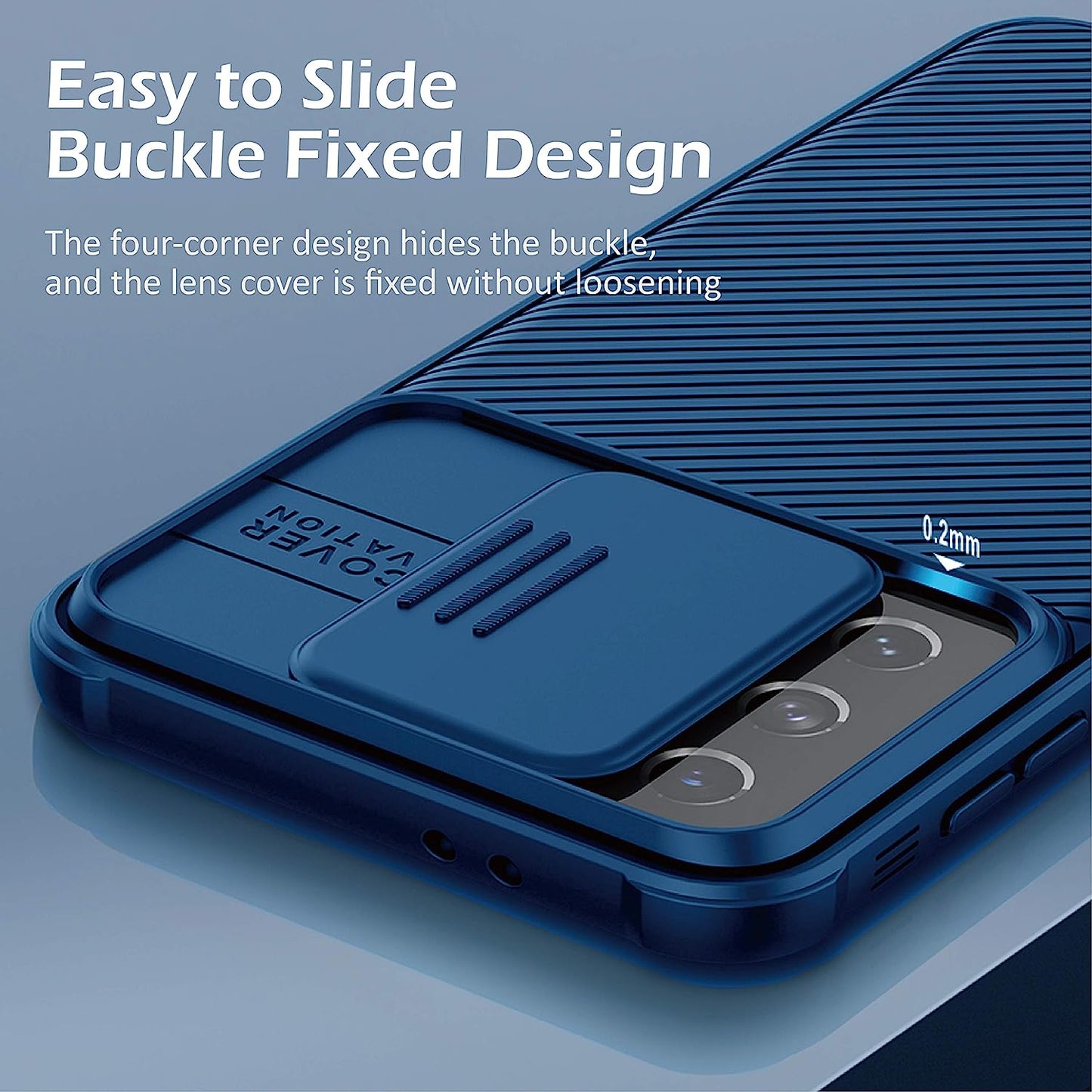 Cloudvalley for Samsung Galaxy S21 Ultra Case with Camera Cover, Full-Body Protective & Slim Fit, Camera Protection Case Only for Samsung Galaxy S21 Ultra 5G 6.8 Inch (2021 Release)-Blue  CloudValley   