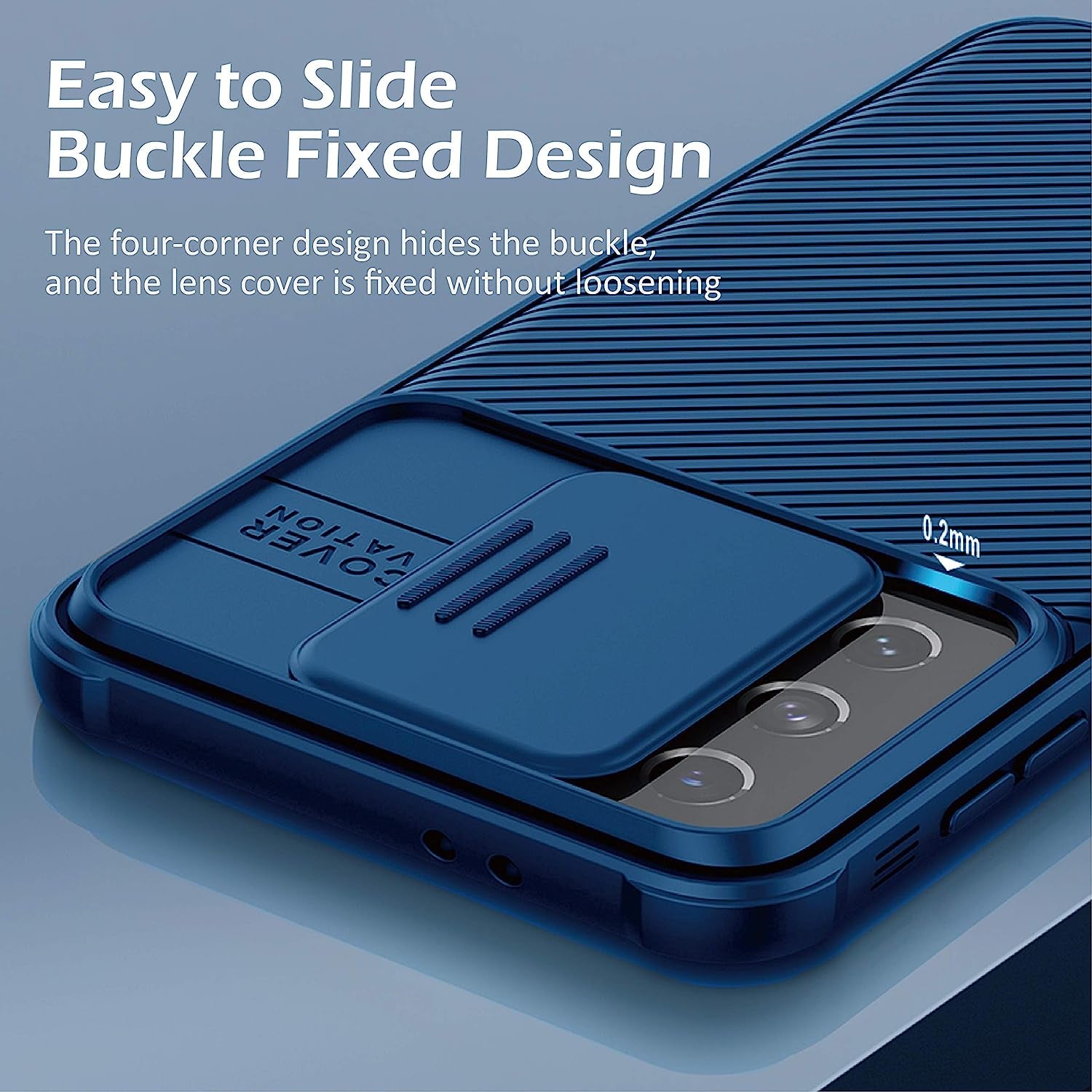 Cloudvalley for Samsung Galaxy S21 Ultra Case with Camera Cover, Full-Body Protective & Slim Fit, Camera Protection Case Only for Samsung Galaxy S21 Ultra 5G 6.8 Inch (2021 Release)-Blue  CloudValley   