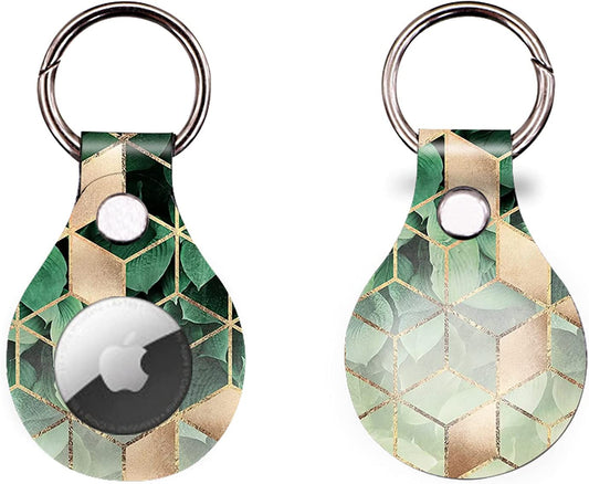 Coki Anti-Scratch Lightweight Protective Case for Apple Airtag 2021, Marble Portable Cover with Accessory for Airtags Keychain, Soft Flexible Pets Anti-Lost Tag Holder (1Pcs, Marble Gold Green)  CoKi Case   