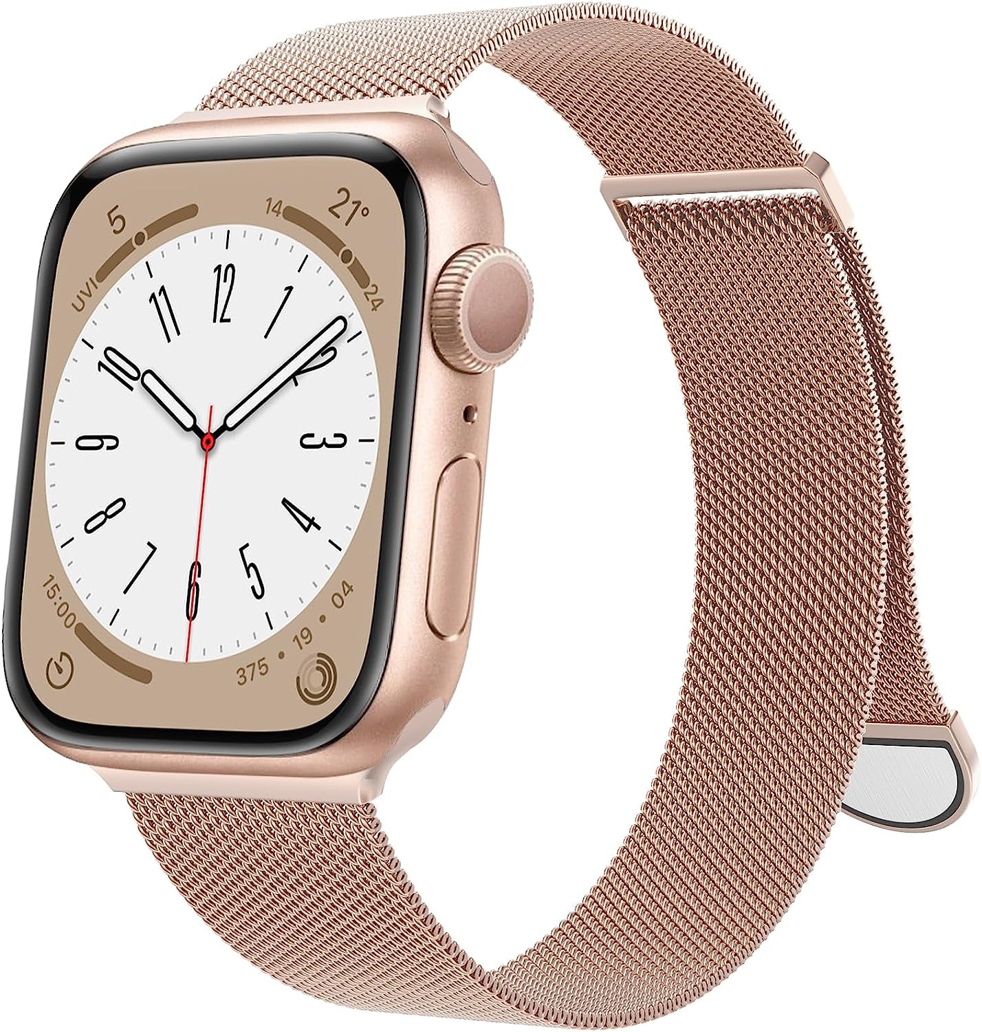 🌈🌈🌈OULUOQI for Apple Watch Band Series Ultra SE 8 7 6 5 4 3 2 1 38Mm 40Mm 41Mm 42Mm 44Mm 45Mm 49Mm Women and Men, Stainless Steel Mesh Loop Magnetic Clasp Replacement for Iwatch Band ( 38Mm/40Mm/41Mm Rose Gold）  OULUOQI A-Champagne Gold 38mm/40mm/41mm 