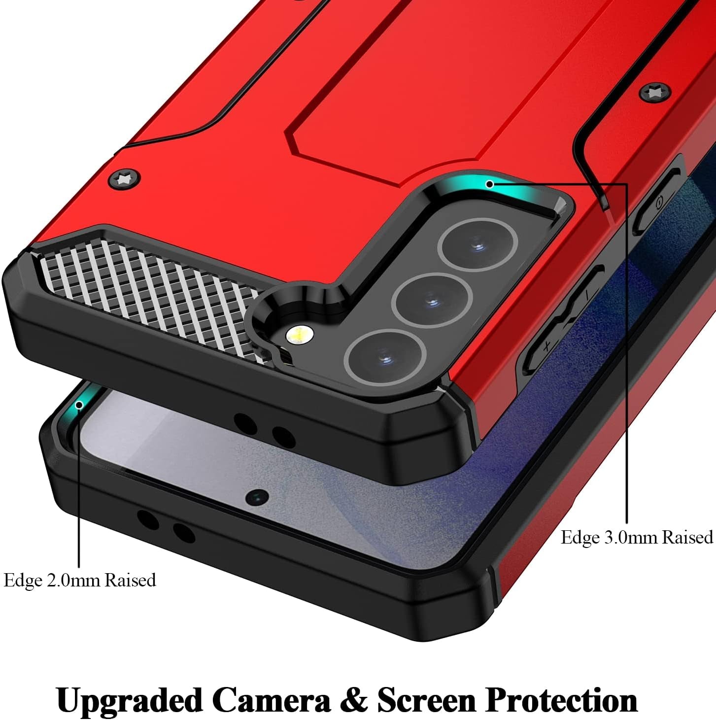 MMHUO for Samsung Galaxy S21 Case,Dual Layer Military Grade Drop Protection Galaxy S21 Case with Built in Kickstand Shockproof Protective Phone Case for Samsung Galaxy S21 5G,Red  MMHUO   