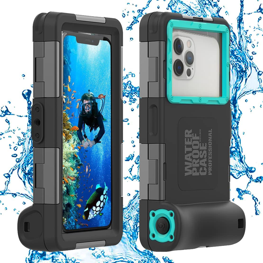 LANYOS Compatible for Samsung Galaxy and Iphone Series Professional [15M/50Ft] Diving Snorkeling SG Waterproof Case, Full Body with Built in Screen Protector Clear Cover (Second Generation Orange)  LY LANYOS Second Generation Blue  