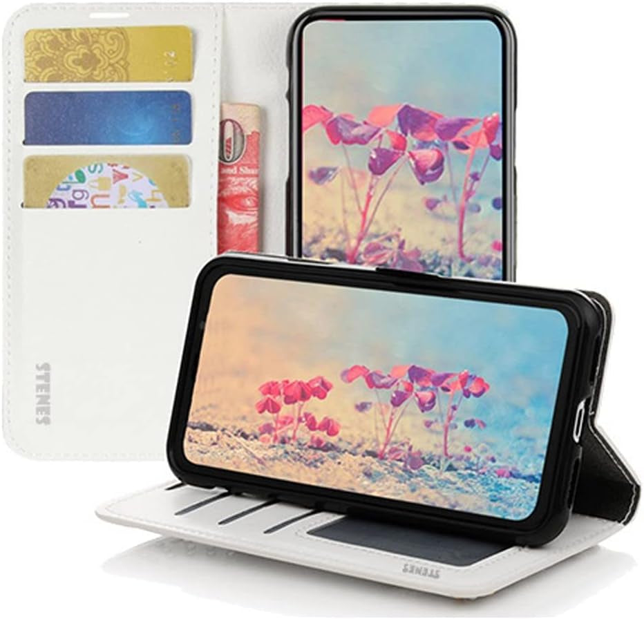 STENES Bling Wallet Case Compatible with LG V40 Thinq - Stylish - 3D Handmade Gemstone Octopus Crown Leather Cover with Cable Protector [4 Pack] - Light Blue  STENES   