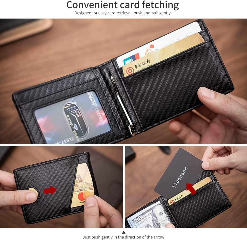 Tidoneam Mens Wallet with Money Clip RFID Blocking Slim Card Holder for Men with Gift Box  Tidoneam   