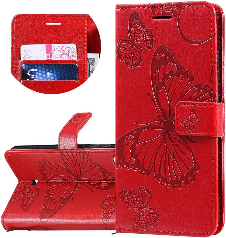 ISADENSER LG V40 Thinq Flip Case LG V40 Thinq Wallet Case LG V40 Case Butterfly [Business Embossing] [Kickstand Flip] [Card Slot] [Magnetic Clasp] Flip Phone Case for LG V40 Purple Butterfly KT  LEMAXELERS C] Butterdlykt-Flipcase-3  