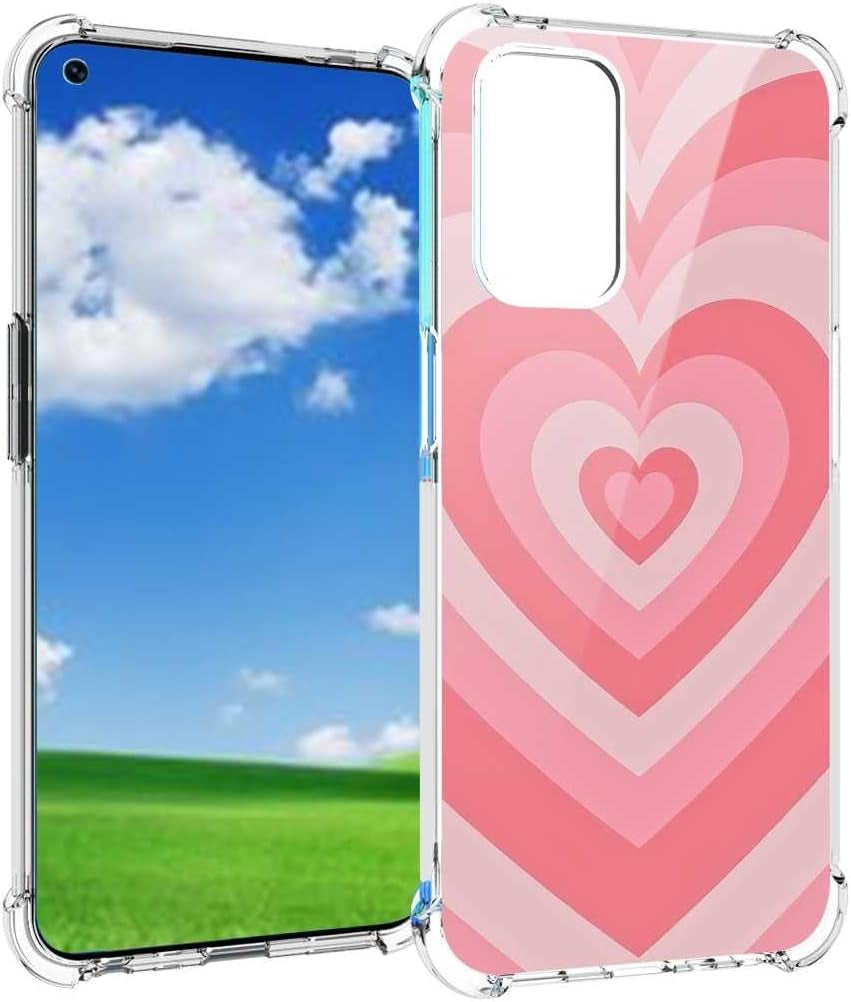 Saiaty Lideqee Designed for Oneplus Nord N200 5G/Oppo A93 5G Case, Pink Love Heart Coffee Latte Swirls Valentines Graphic Designed for Oneplus Case Women Girls, Soft TPU Trendy Case for Oneplus  saiaty lideqee   