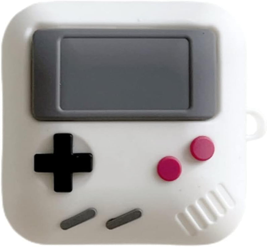 PFVXWJ Creative Case for Samsung Galaxy Buds 2 Pro/Buds Pro/Buds Live/Buds 2,Silicone Protective Cover with anti Lost Keychain,Fall Prevention Earbuds Case for Boys/Girls/Teens (Black)  PFVXWJ White  