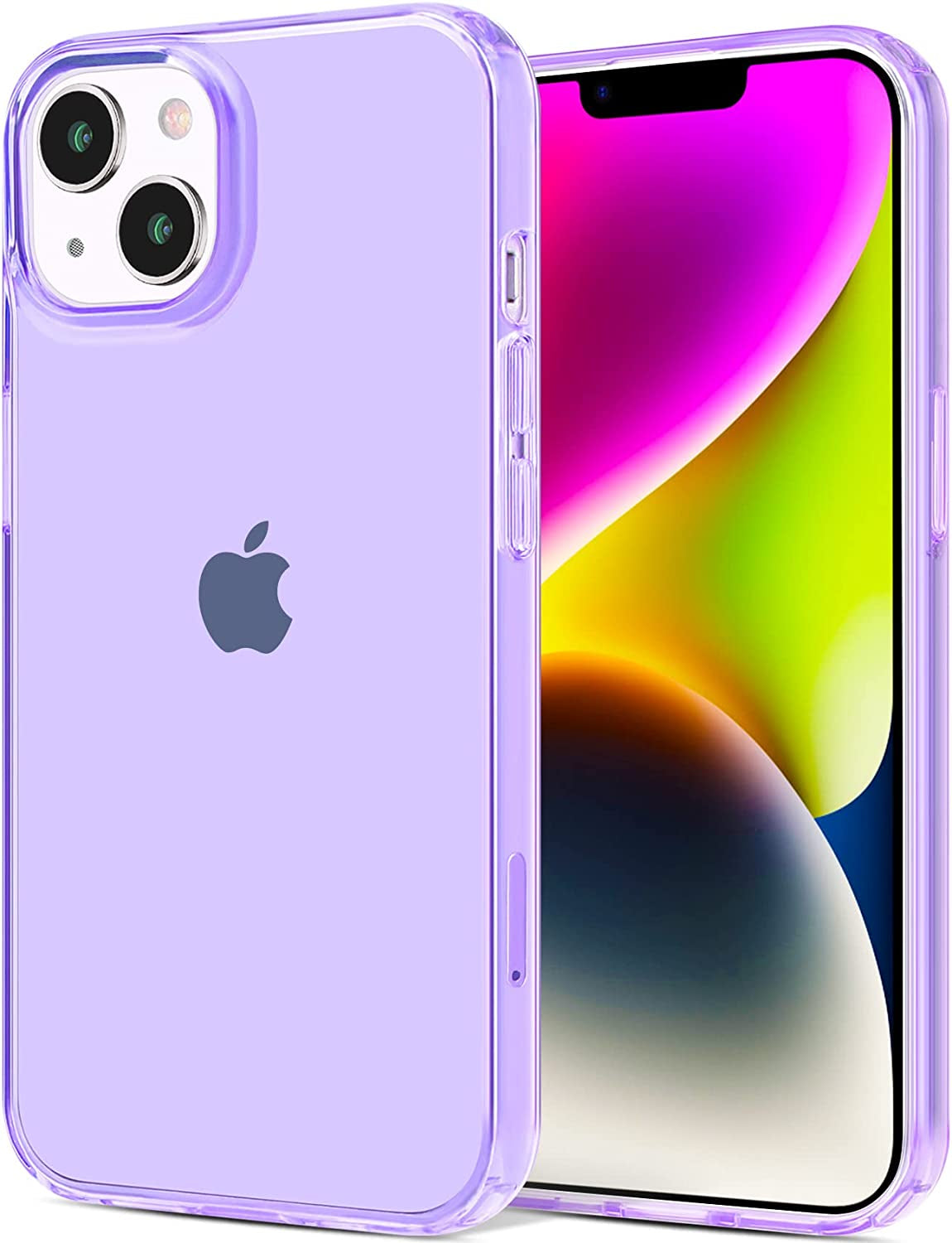 Jjgoo Compatible with Iphone 14 Case Clear, Soft Shockproof Protective Slim Thin Phone Bumper Cover Transparent Phone Case for Iphone 14-6.1 Inch 2022, Translucent Pink  JJGoo Purple  