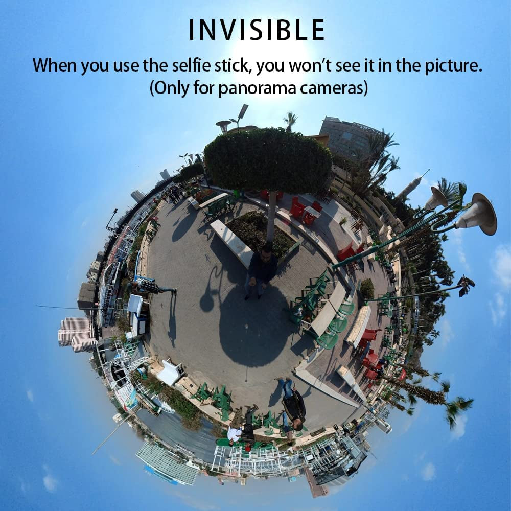 VVHOOY Invisible Selfie Stick Extendable Adjustable Handheld Aluminum Monopod 11.8-51.2 Inch 1/4 Inch Screw Compatible with AKASO Ek7000/Brave 4/Brave 7 Le/Gopro 11 10 9 8/Insta360/Osmo Action Camera  VVHOOY   