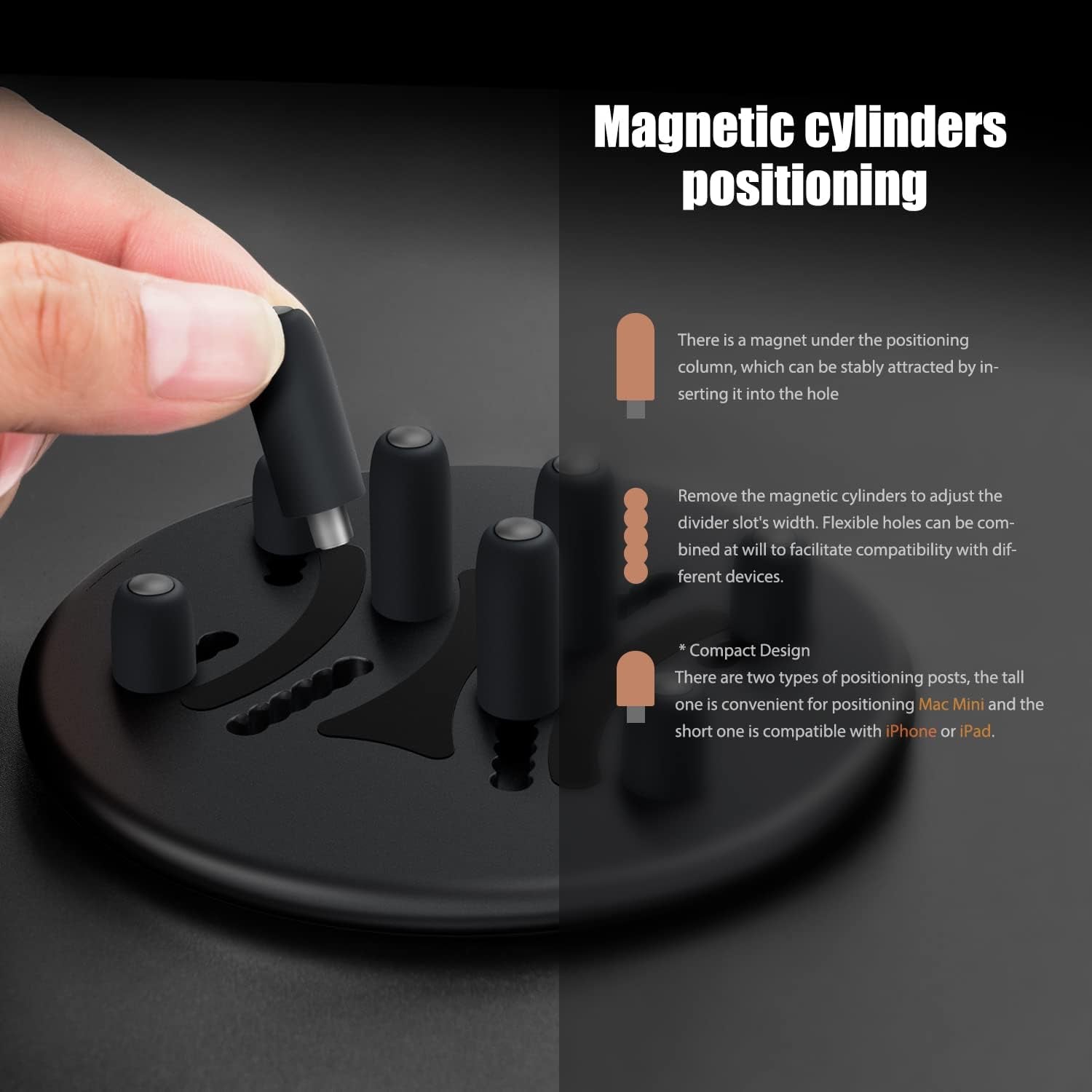 Magnetic Laptop & Mac Mini Vertical Stand Organizer, Engmolphy Magnetic Laptop Computer Holder Desktop Stand for New Retina Apple Macbook Pro/Air, Mac Mini, Apple TV, Ipad Pro and Cell Phones  enGMOLPHY   