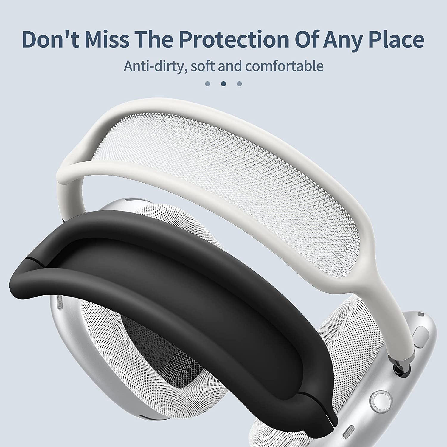 Fintie Silicone Case Cover for Airpods Max Headphones, Anti-Scratch Ear Cups Cover and Headband Cover for Airpods Max, Accessories Skin Protector for Airpods Max (Black)  FINTIE   