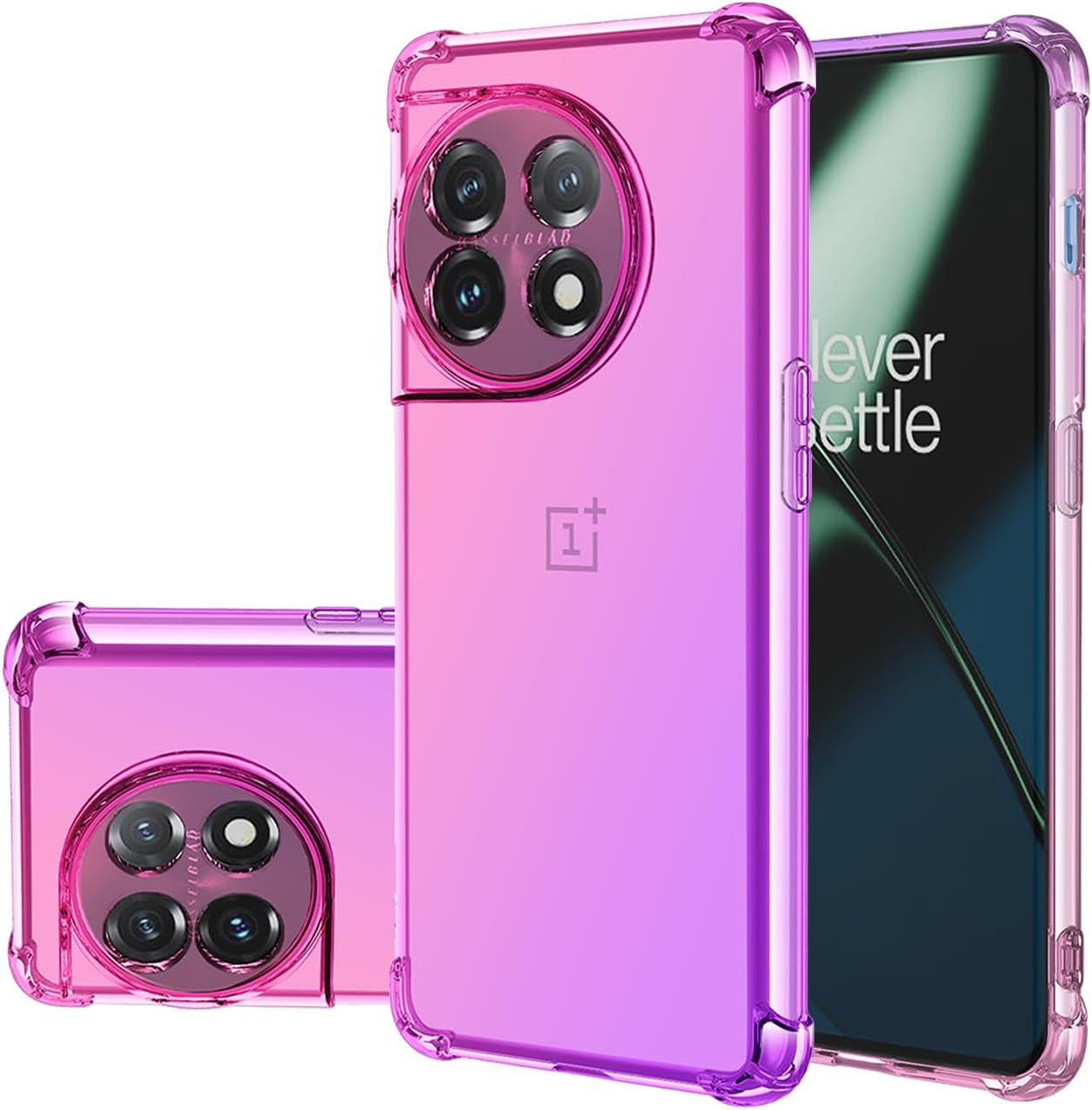 Gufuwo Case for Oneplus 11 Case, One plus 11 5G PHB110 Cute Case Girls Women, Gradient Slim anti Scratch Soft TPU Phone Cover Shockproof Protective Case for Oneplus 11 5G (Pink/Purple)  Gufuwo   