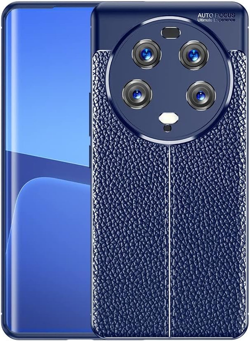 Cruzerlite Case Compatible with Xiaomi Mi 13 Ultra Case, Carbon Fiber Texture Design Cover Anti-Scratch Shock Absorption Made for Xiaomi Mi 13 Ultra Case (2023) (Black)  13 Ultra Leather Blue  