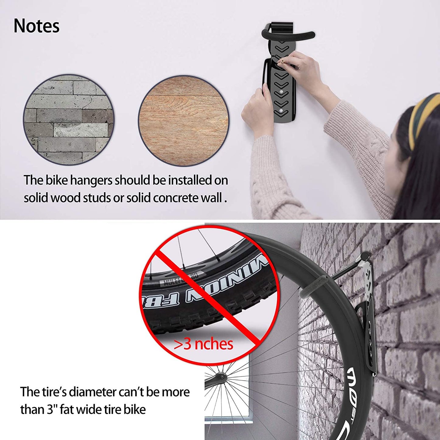 4 Pack Garage Bike Rack Wall Mount Organizer Bike Hook Bicycle Hanger Storage System Vertical Hanging for Indoor Shed Easily Hang Heavy Duty 66 Lbs for Road Mountain Hybrid Bikes with 4 Rack Straps  SMALLRT   