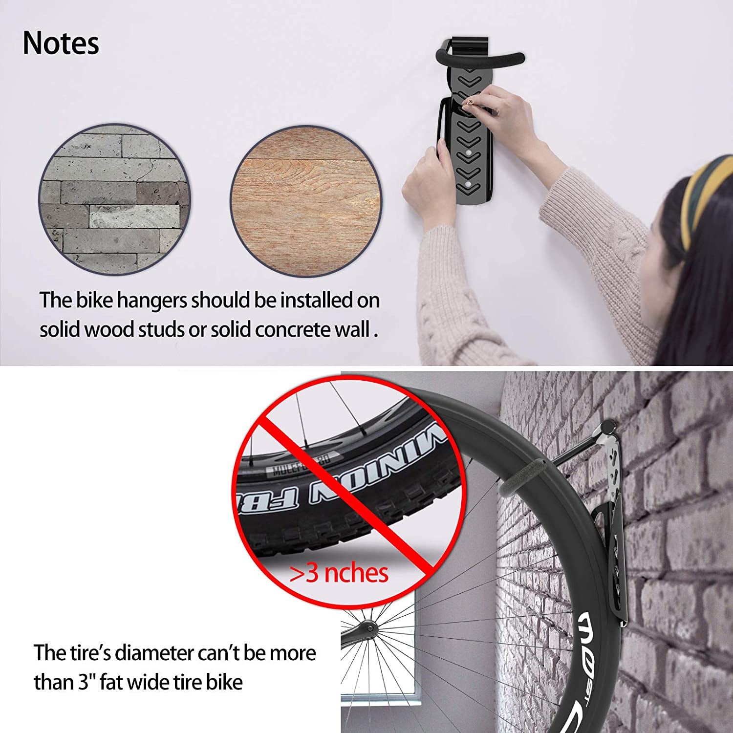 4 Pack Garage Bike Rack Wall Mount Organizer Bike Hook Bicycle Hanger Storage System Vertical Hanging for Indoor Shed Easily Hang Heavy Duty 66 Lbs for Road Mountain Hybrid Bikes with 4 Rack Straps  SMALLRT   