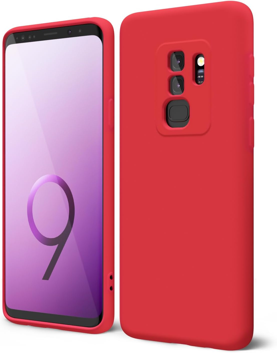 Oakxco for Samsung Galaxy S9 plus Phone Case Liquid Silicone Grip, Cute Thin Slim Soft Rubber TPU Plain Smooth Gel Cover for Women Girl, Matte Solid Protective & Shockproof, Aqua Sky Baby Light Blue  Oakxco   