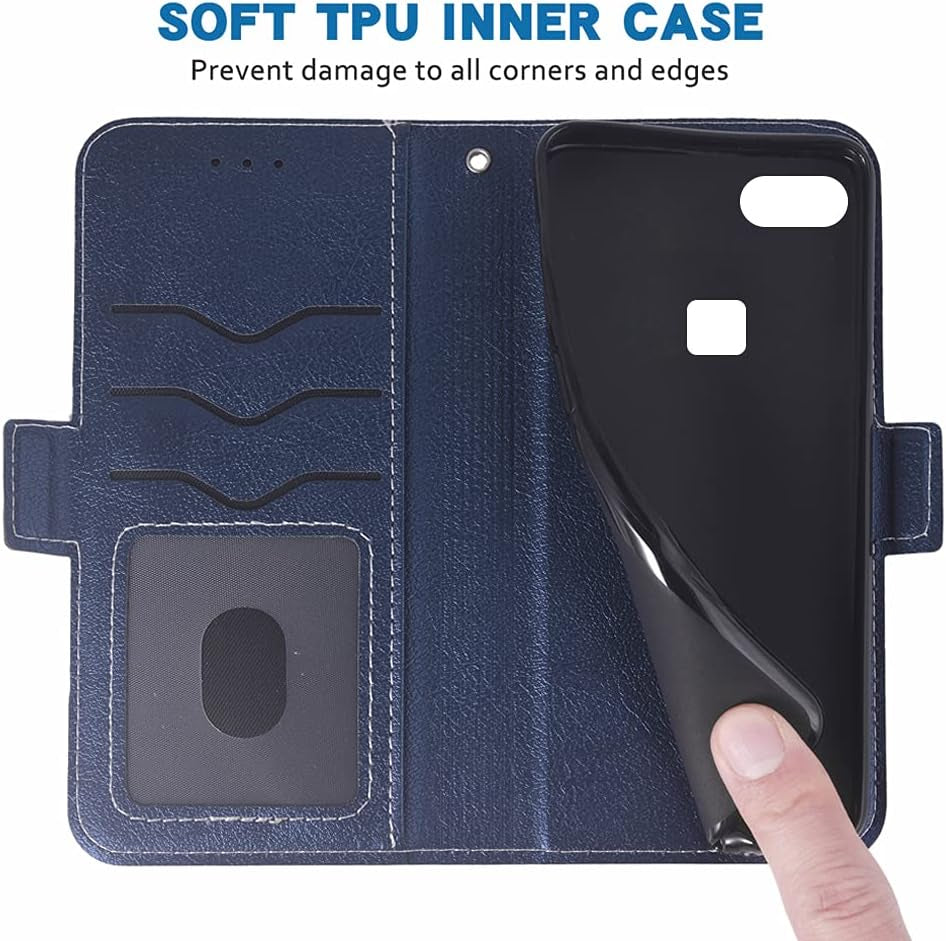 WWAAYSSXA Compatible with Huawei P10 Lite Wallet Case Wrist Strap Lanyard Leather Flip Cover Card Holder Stand Cell Accessories Phone Cases for Hawaii P10Lite P 10 10Lite 2017 Women Men Blue  WWAAYSSXA   