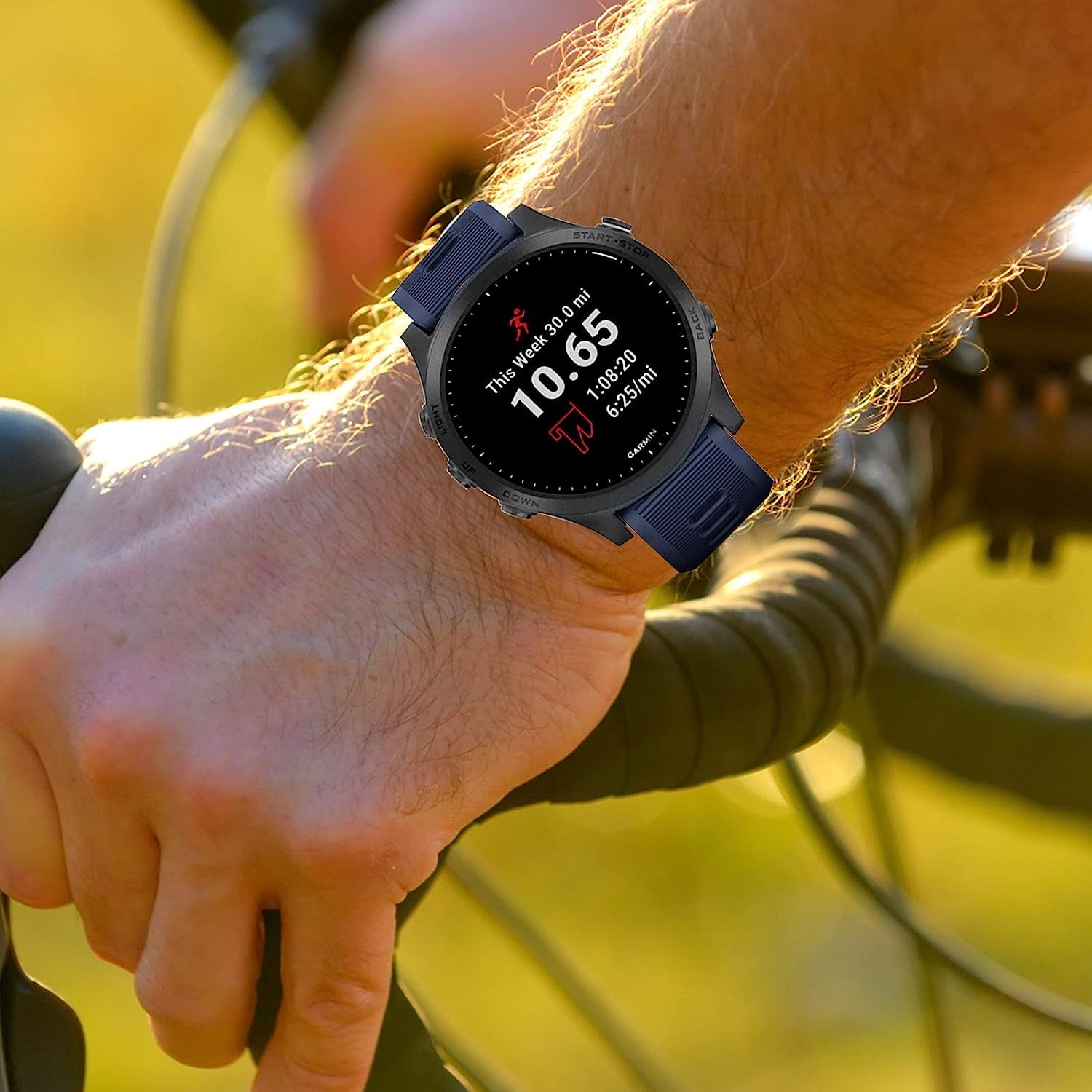 ISABAKE Band for Garmin Forerunner 935/Forerunner 945/Forerunner 745,Compatible with Fenix 5/ Fenix 5Plus/ Fenix 6/ Fenix 6 Pro/Approach S60 ,Soft Silicone 22Mm Replacement Bands Strap(Dark Blue)  ISABAKE   