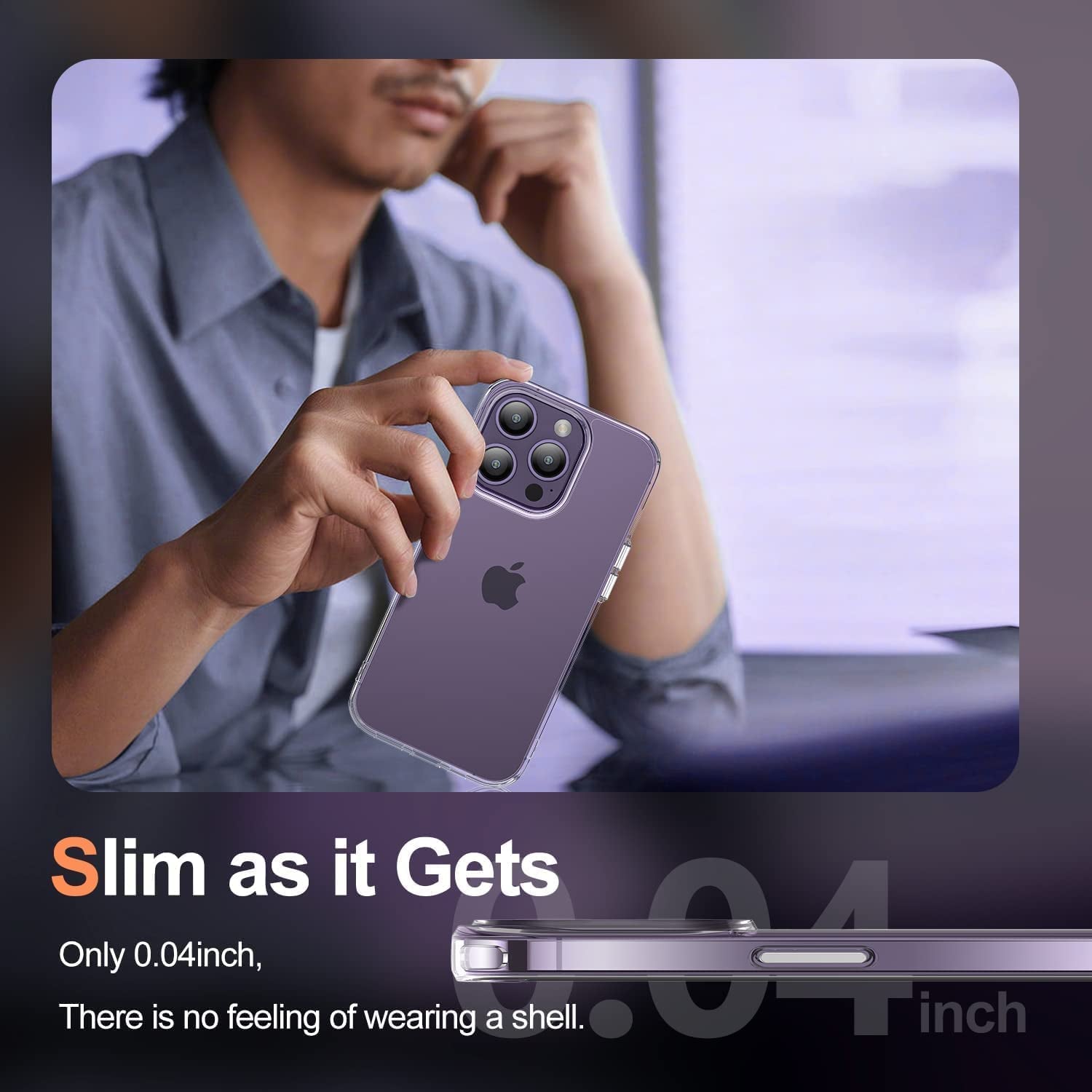 AEDILYS for Apple Iphone 14 Pro Case,[ Italian Materials Not-Yellowing] [15FT Military Grade Drop Protection] [Scratch-Resistant], Slim Non-Slip - Clear  AEDILYS   