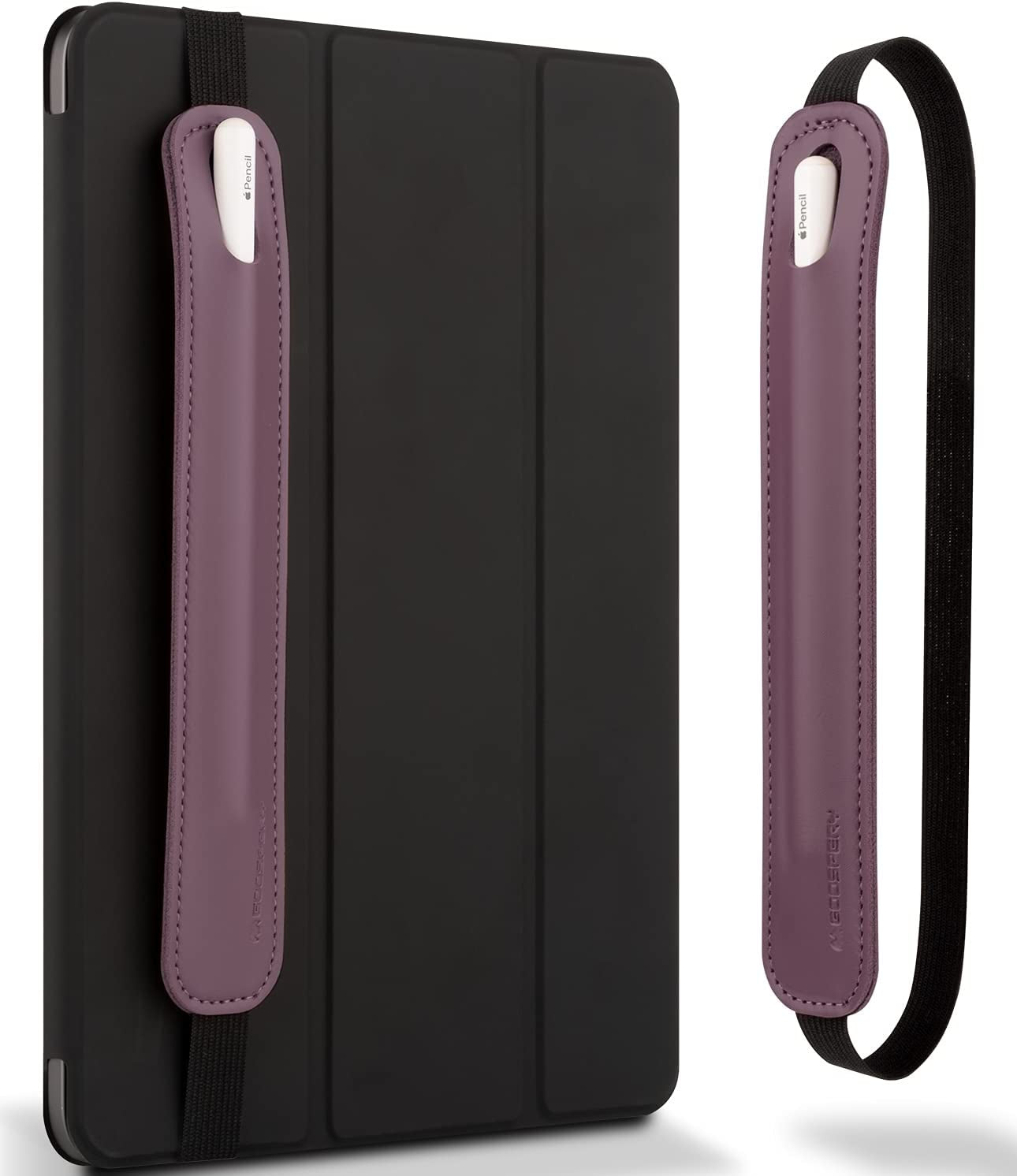Goospery Pencil Holder Compatible with Apple Pencil Case(1St & 2Nd Generation)Stylus Pen Sleeve PU Leather Accessories Elastic Band for All Tablets Including Ipad Pro 12.9 11 Inch Air 4Th - Dark Grey  GOOSPERY Purple  