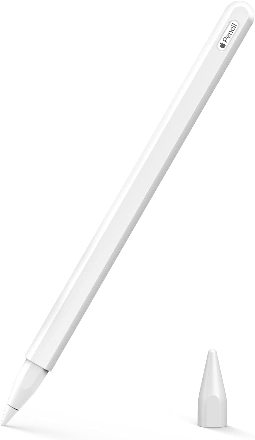 Moko Pencil Case for Apple Pencil 2Nd Gen, [2 Pieces] Silicone Pencil Holder Sleeve and Nib Cover Fit Ipad Mini 6 2021/ Ipad Air 5/4 Gen 2022/2020/ Ipad Pro 11/Pro 12.9 2022/2021/2020 - Soft Pink  MoKo White  