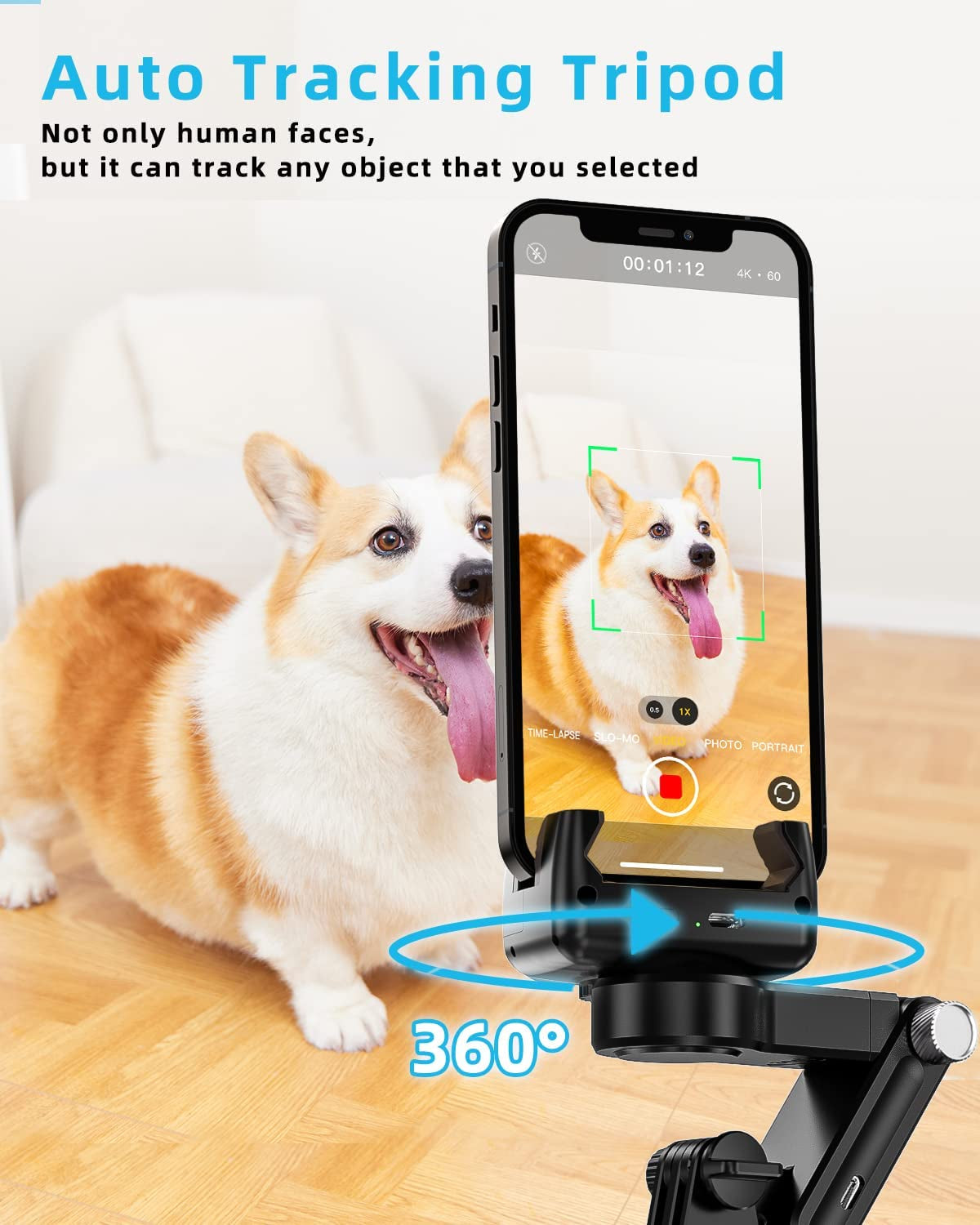 Gimbal Stabilizer with Phone Tripod for Iphone: Handheld Gimble with Remote Selfie Stick & 360 Face Tracking Stand for Iphone & Samsung Smartphone Mobile Camera Recording | Vlogging Tiktok Video  ZIZUTTIN   