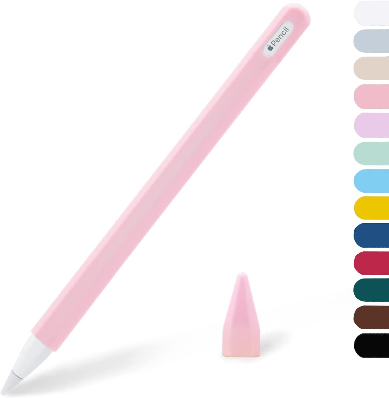 KELIFANG Silicone Case Sleeve Cover Compatible Apple Pencil 2Nd Generation, Cute Pink Protective Skin Holder Grip and Tip Cap Accessories Compatible Ipad Pro 11 12.9 Inch  KELIFANG   