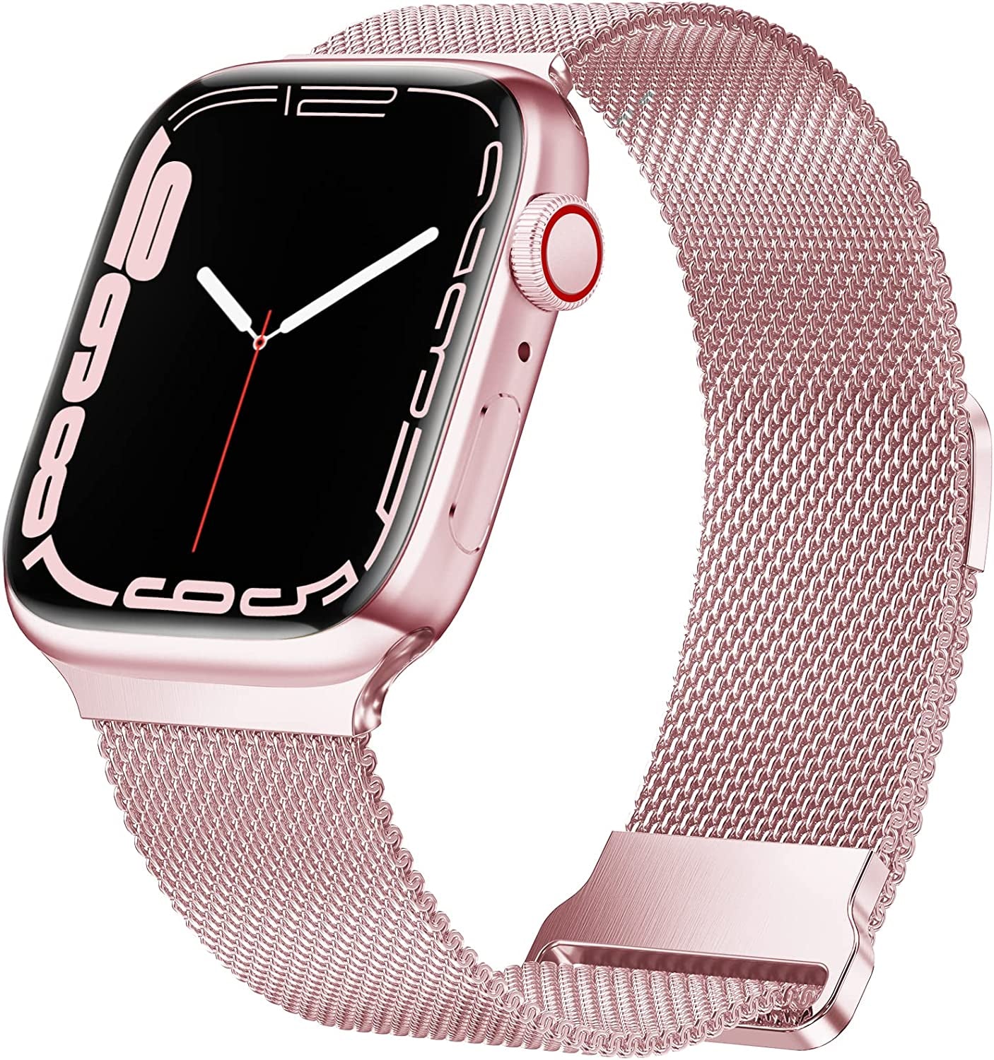 Geoumy Magnetic Band Compatible with Apple Watch 38Mm 40Mm 41Mm 42Mm 44Mm 45Mm 49Mm, Stainless Steel Mesh Milanese Strap, Metal Wristband for Iwatch SE Series 8 7 6 5 4 3 2 1 for Women Men  Geoumy Rose Pink Gold 38mm/40mm/41mm 