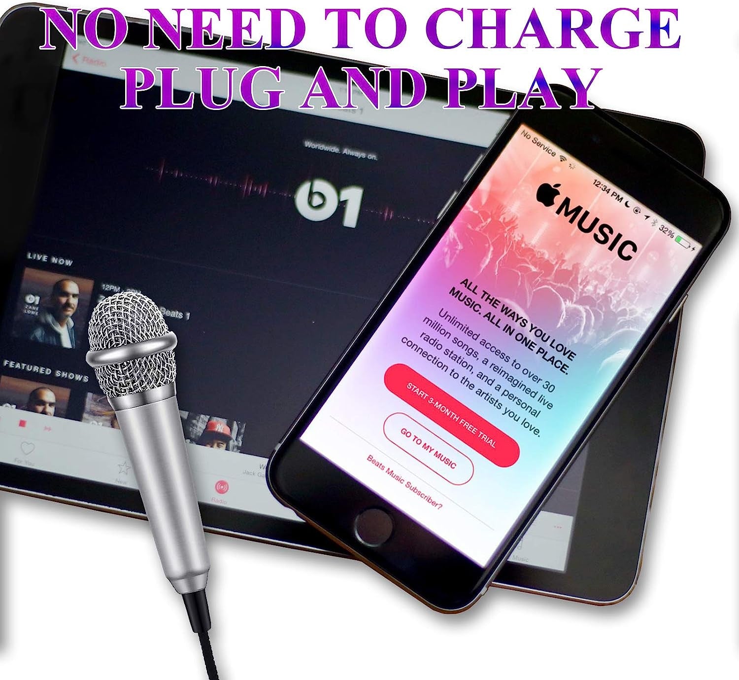 Mini Microphone, Mini Mic, for Recording/Chatting and Singing, for Mobile Phone/Laptop/Ipad（Rose Gold）  N / A   