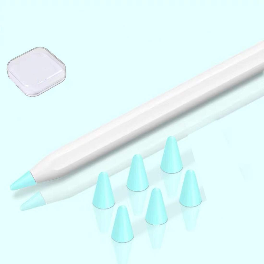 Happycover Compatible with Apple Pencil Tips, Professional Liquid Silicone Nibs Cover Replacement for 1St & 2Nd Gen, Writing Anti-Slip Protective Case for Apple Ipad Pencil. (Black)  ZSHK Mint Green  