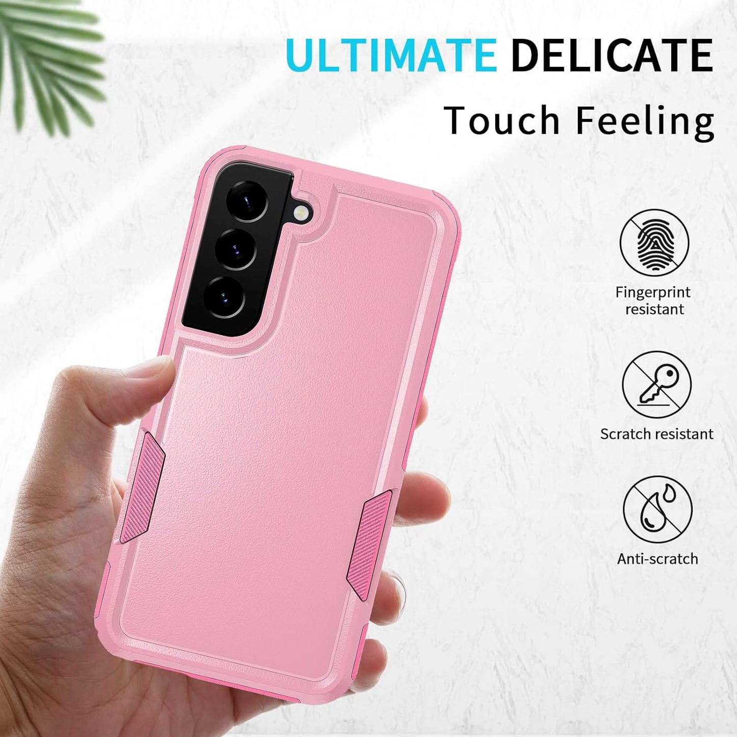 UNITEDTIME Compatible with Galaxy S22 plus Case Drop Protection Rugged Shockproof/Dust Proof Military Protective Tough Phone Cover for Samsung Galaxy S22 plus (Pink)  Unitedtime-Tech   