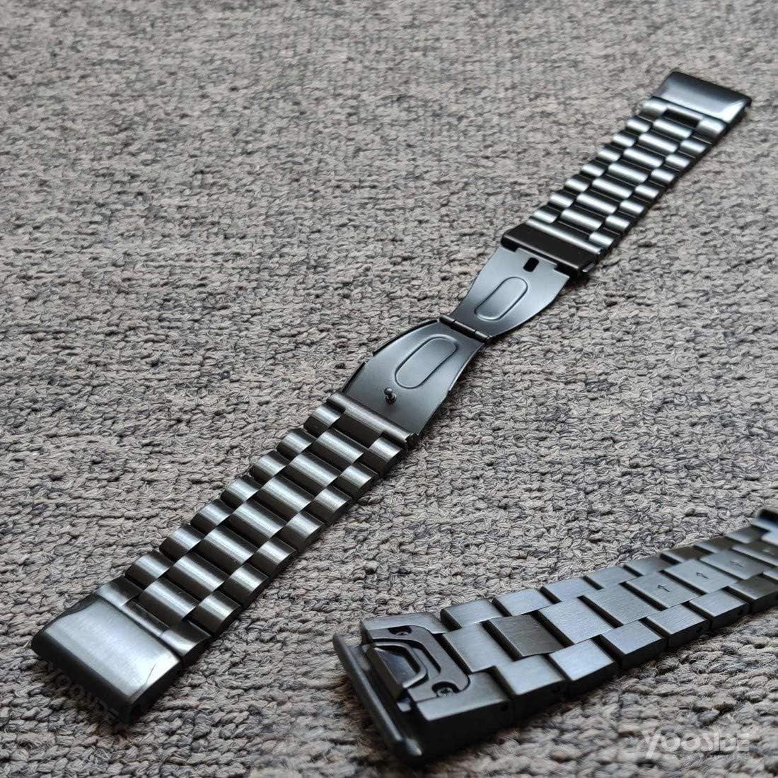 Abanen for Fenix 7X / Fenix 6X / Fenix 5X Watch Band,Quick Fit 26Mm Stainless Steel Metal Replacement Wristband Strap for Garmin Fenix 5X Plus,Fenix 3/3 Hr,Tactix Bravo/Charlie,Black  Abanen   