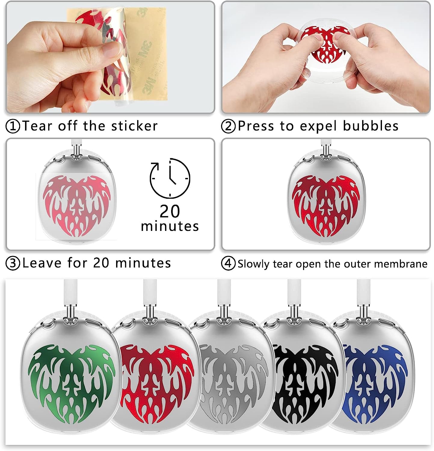 Aiaabq for Airpods Max Case Cover, Clear Soft TPU Skin Anti-Scratch, Personality Metallic Pattern, Transparent Accessories Ultra Protective Cover Apple Airpods Max  Aiaabq   